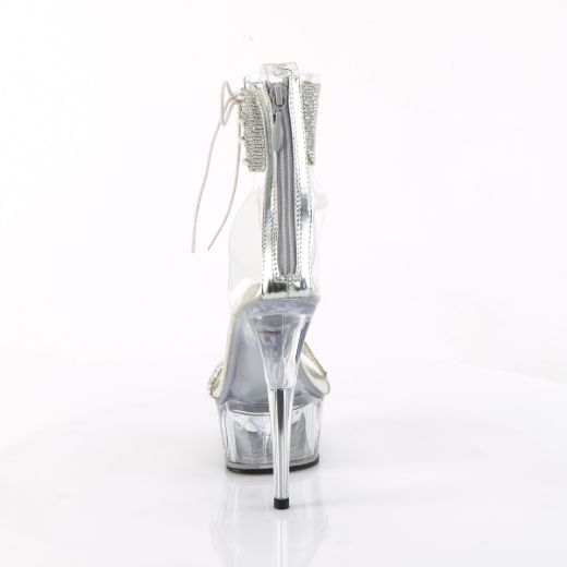 Product image of Pleaser DELIGHT-627RS Clr-Slv/Clr 6 Inch Heel 1 3/4 Inch PF Ankle Cuff Sandal w/RS Back Zip