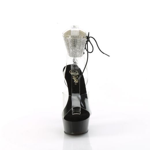 Product image of Pleaser DELIGHT-691-2RS Clr/Blk 6 Inch Heel 1 3/4 Inch PF Ankle Cuff Sandal w/RS