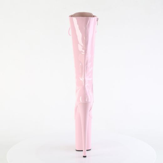 Product image of Pleaser INFINITY-2020 B. Pink Pat/B. Pink 9 Inch Heel 5 1/4 Inch PF Lace Up Knee High Boot Side Zip