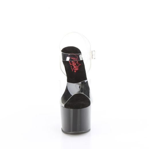 Product image of Pleaser PASSION-708 Clr/Blk 7 Inch Heel 2 3/4 Inch PF Comfort Width Ankle Strap Sandal