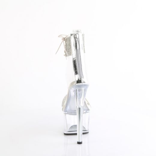 Product image of Pleaser PASSION-727RS Clr-Slv/Clr 7 Inch Heel 2 3/4 Inch PF RS Embellished Ankle Cuff Sandal Back Zi