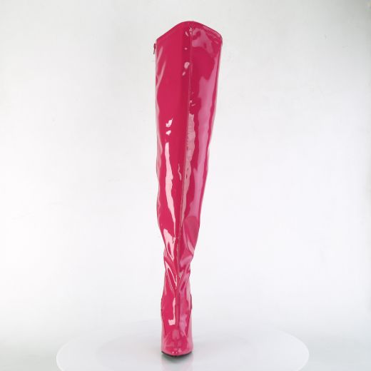 Product image of Pleaser SEDUCE-3000WC H. Pink Str Pat 5 Inch Heel Stretch Wide Calf Thigh Boot Side Zip