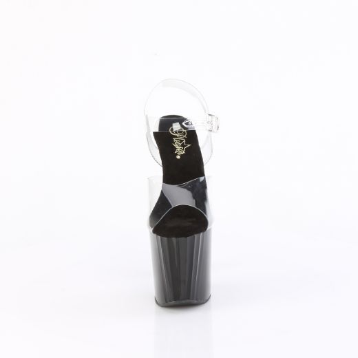 Product image of Pleaser ENCHANT-708 Clr/Blk 8 Inch Heel 3 3/4 Inch PF Ankle Strap Sandal
