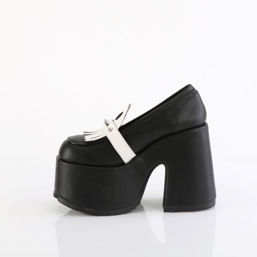 Product image of Demonia CAMEL-58 Blk Vegan Leather 5 Inch Chunky Heel 3 Inch Platform Oxford Shoe