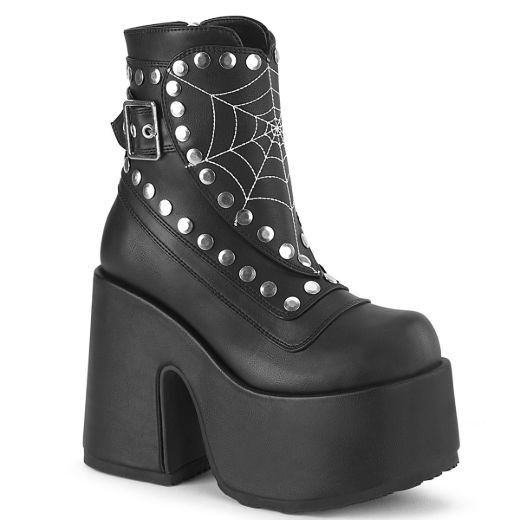 Product image of Demonia CAMEL-70 Blk Vegan Leather 5 Inch Chunky Heel 3 Inch P/F  Mid-Calf Boot Side Zip
