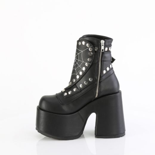 Product image of Demonia CAMEL-70 Blk Vegan Leather 5 Inch Chunky Heel 3 Inch P/F  Mid-Calf Boot Side Zip