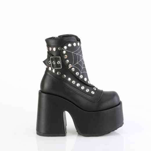 Product image of Demonia CAMEL-70 Blk Vegan Leather 5 Inch Chunky Heel 3 Inch P/F  Mid-Calf Boot Side Zip