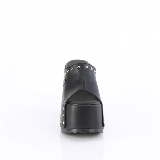 Product image of Demonia CAMEL-109 Blk Vegan Leather 5 Inch Chunky Heel 3 Inch Platform Slide