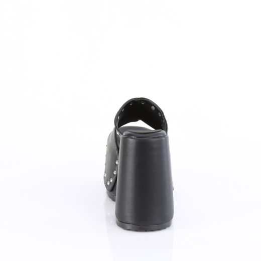 Product image of Demonia CAMEL-109 Blk Vegan Leather 5 Inch Chunky Heel 3 Inch Platform Slide