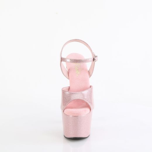 Product image of Pleaser ADORE-709GP B. Pink Glitter Pat/M 7 Inch Heel 2 3/4 Inch PF Ankle Strap Sandal