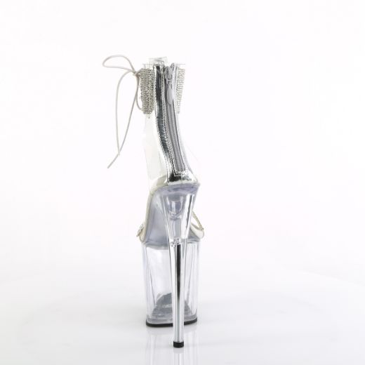 Product image of Pleaser FLAMINGO-827RS Clr-Slv/Clr 8 Inch Heel 4 Inch PF Ankle Cuff Sandal w/RS Back Zip