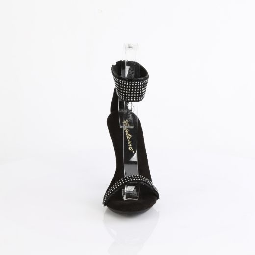 Product image of Fabulicious CUPID-440 Blk Faux Leather-RS/Blk 4 1/2 Inch Heel 2/5 Inch PF Ankle Strap Sandal w/RS