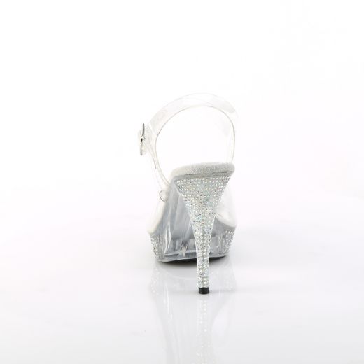 Product image of Fabulicious ELEGANT-408ABRS Clr/Clr 4 1/2 Inch Heel 1 Inch PF Ankle Strap Sandal w/ABRS