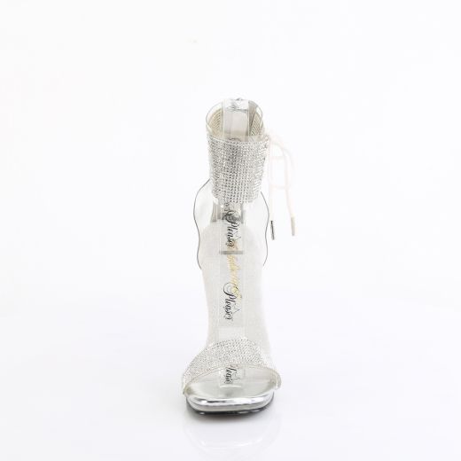Product image of Fabulicious CHIC-47 Clr-Slv/Clr 4 1/2 Inch Heel 1/4 Inch PF Ankle Cuff Sandal w/RS Back Zip