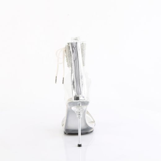 Product image of Fabulicious CHIC-47 Clr-Slv/Clr 4 1/2 Inch Heel 1/4 Inch PF Ankle Cuff Sandal w/RS Back Zip