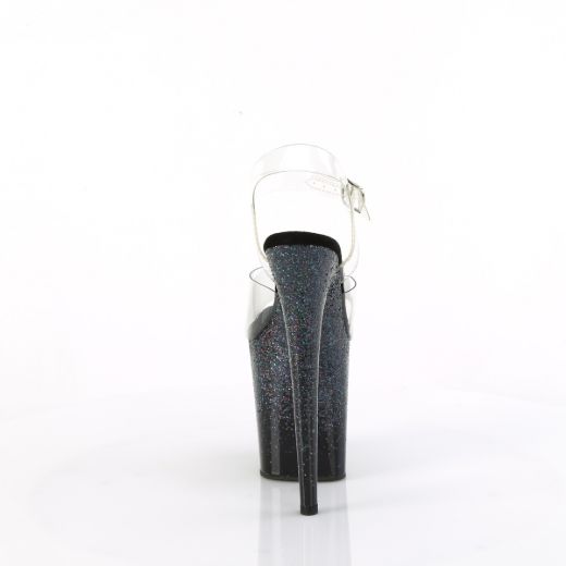 Product image of Pleaser FLAMINGO-808SS Clr/Blk Multi Glitter 8 Inch Heel 4 Inch PF Ankle Strap Sandal