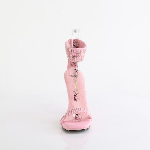 Product image of Fabulicious CHIC-40 B. Pink Faux Leather-RS/B. Pink 4 1/2 Inch Heel 1/4 Inch PF Ankle Strap Sandal w/RS Back Zip