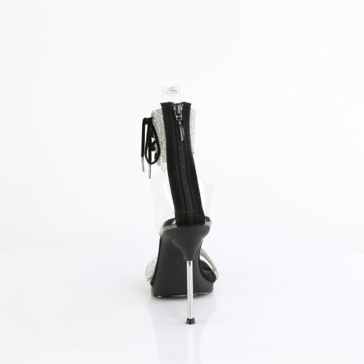 Product image of Fabulicious CHIC-47 Clr-Blk/Blk 4 1/2 Inch Heel 1/4 Inch PF Ankle Cuff Sandal w/RS Back Zip