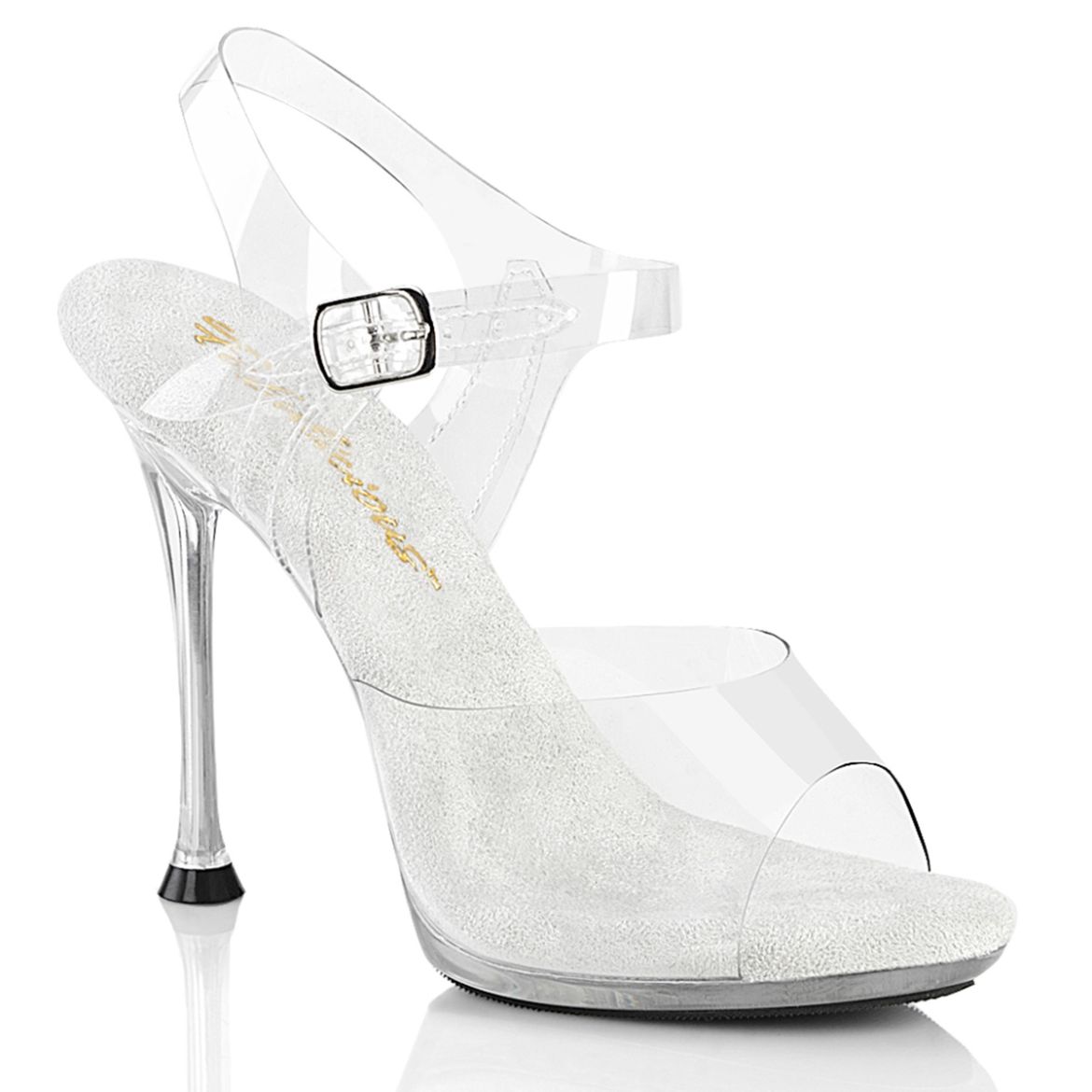 Product image of Fabulicious CUPID-408 Clr/Clr 4 1/2 Inch Heel 2/5 Inch PF Ankle Strap Sandal