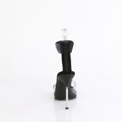 Product image of Fabulicious CHIC-42 Clr-Blk Faux Leather-AB RS/Blk 4 1/2 Inch Heel 1/4 Inch PF Ankle Strap Sandal w/RS Back Zip