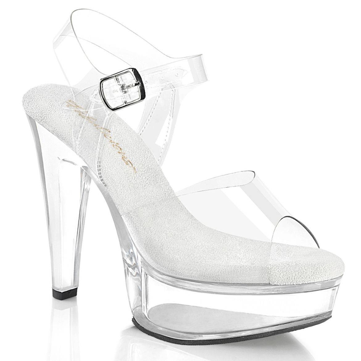 Product image of Fabulicious MARTINI-508 Clr/Clr 5 Inch Heel 1 3/4 Inch PF Ankle Strap Sandal