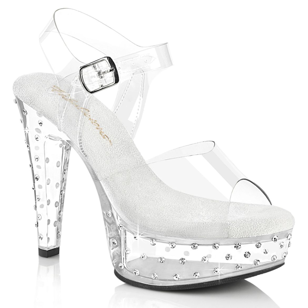 Product image of Fabulicious MARTINI-508SDT Clr/Clr 5 Inch Heel 1 3/4 Inch PF Ankle Strap Sandal