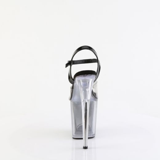 Product image of Pleaser FLAMINGO-808T-1 Smoke-Blk/Blk-Clr Ombre 8 Inch Heel  4 Inch PF Ombre Ankle Strap Sandal