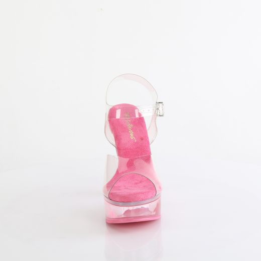 Product image of Fabulicious MARTINI-508 Clr-Pink/Pink Tinted 5 Inch Heel 1 3/4 Inch PF Ankle Strap Sandal