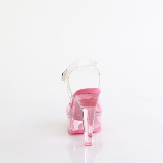 Product image of Fabulicious MARTINI-508 Clr-Pink/Pink Tinted 5 Inch Heel 1 3/4 Inch PF Ankle Strap Sandal
