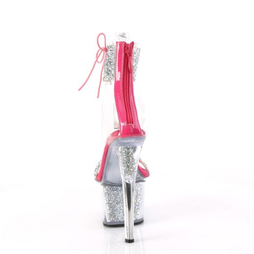 Product image of Pleaser SKY-327RSI Slv Multi RS-H. Pink/Slv-RS 7 Inch Heel 2 3/4 Inch PF Ankle Cuff Sandal w/RS Back Zip