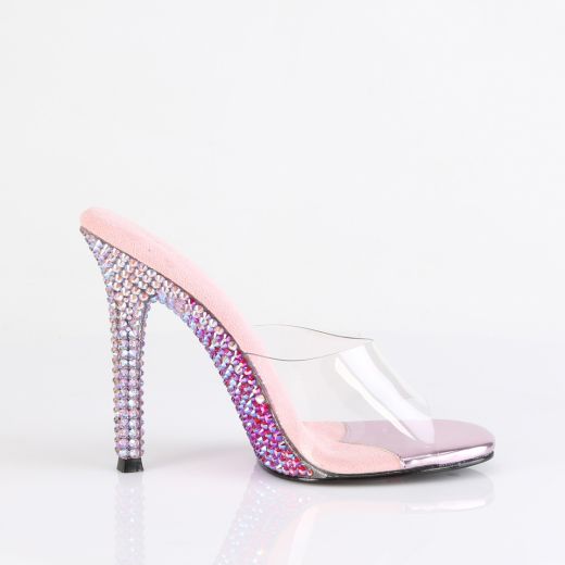 Product image of Fabulicious GALA-01DMM Clr/B. Pink Multi RS 4 1/2 Inch Heel Slide w/ Two Tone RS