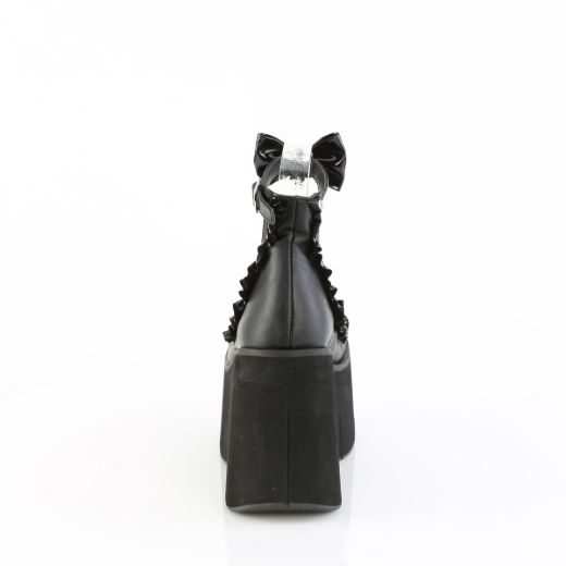 Product image of Demoniacult KERA-18 Blk Vegan Leather 4 1/2 Inch Platform Wrap Around Ankle Shoe