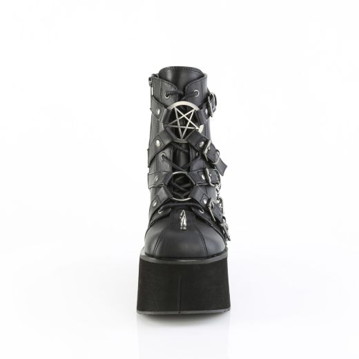 Product image of Demoniacult KERA-68 Blk Vegan Leather 4 1/2 Inch Platform Lace-Up Ankle BootInside Metal Zip