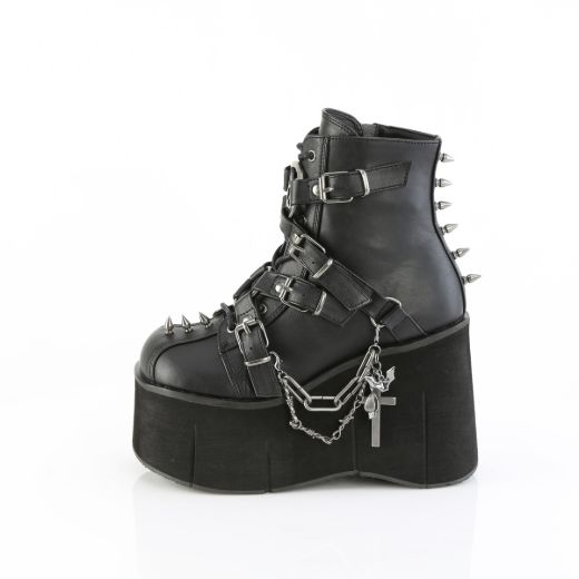 Product image of Demoniacult KERA-68 Blk Vegan Leather 4 1/2 Inch Platform Lace-Up Ankle BootInside Metal Zip
