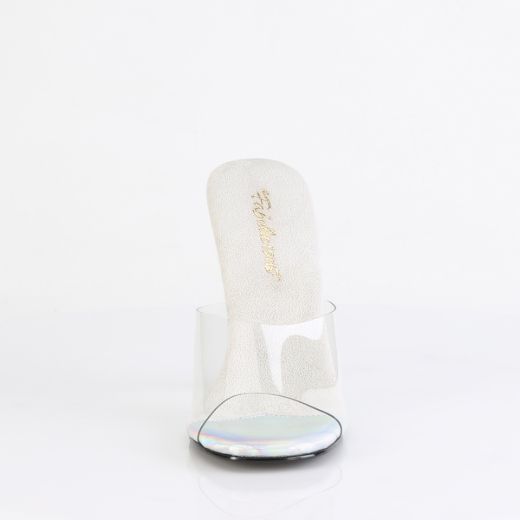 Product image of Fabulicious GALA-01DML Clr/Slv AB RS 4 1/2 Inch Heel Slide w/Large (4MM) RS
