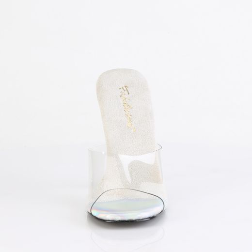 Product image of Fabulicious GALA-01DSP Clr/Slv AB RS 4 1/2 Inch Heel Slide w/RS
