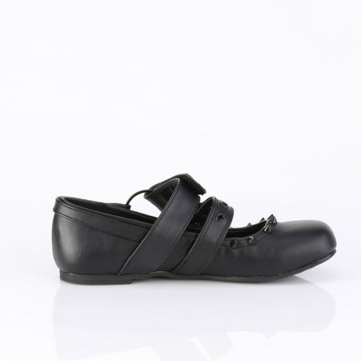 Product image of Demoniacult DAISY-08 Blk Vegan Leather Ballet Flat Double Strap Mary Jane