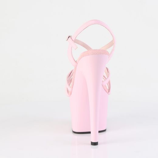 Product image of Pleaser ADORE-713 B. Pink Pat/B. Pink 7 Inch Heel 2 3/4 Inch PF Criss Cross Strap Sandal