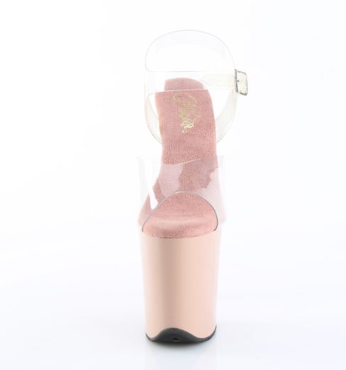 Product image of Pleaser FLAMINGO-808 Clr/Blush 8 Inch Heel 4 Inch PF Ankle Strap Sandal
