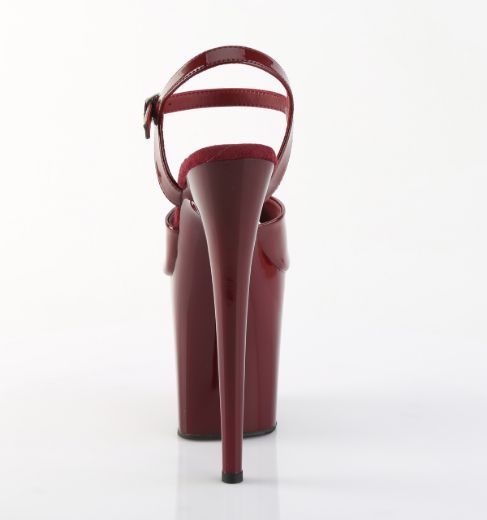 Product image of Pleaser FLAMINGO-809 Burgundy Pat/Burgundy 8 Inch Heel 4 Inch PF Ankle Strap Sandal
