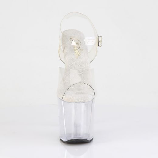 Product image of Pleaser RAZZLE-808 Clr/Clr 8 Inch Heel 3 1/2 Inch PF Ankle Strap Sandal
