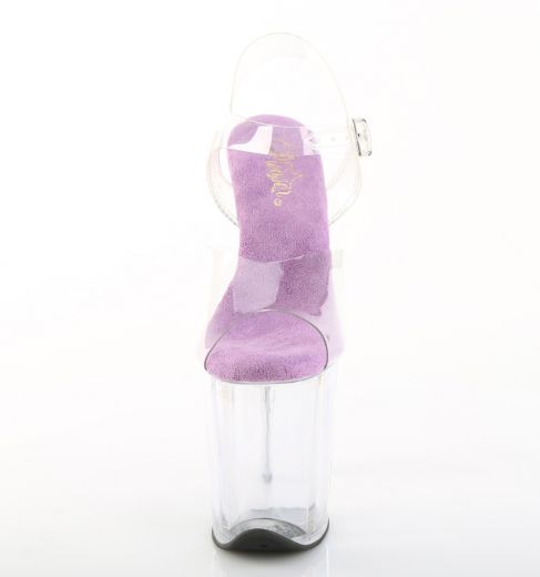 Product image of Pleaser FLAMINGO-808 Clr-Lavender/Clr 8 Inch Heel 4 Inch PF Ankle Strap Sandal