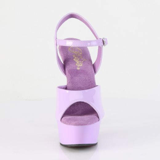 Product image of Pleaser DELIGHT-609 Lavender Pat/Lavender 6 Inch Heel 1 3/4 Inch PF Ankle Strap Sandal