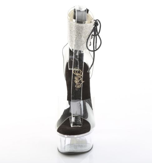 Product image of Pleaser CAPTIVA-624RS Clr/Blk 6 Inch Heel 1 3/4 Inch PF RS Ankle Cuff Sandal Back Zip