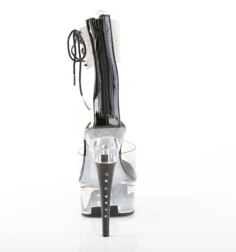 Product image of Pleaser CAPTIVA-624RS Clr/Blk 6 Inch Heel 1 3/4 Inch PF RS Ankle Cuff Sandal Back Zip