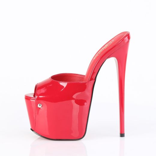 Product image of Pleaser JUBILANT-01 Red Pat 7 Inch Heel 3 InchConcealed PF Slide