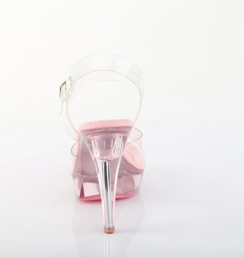 Product image of Fabulicious COCKTAIL-508 Clr-B. Pink/B. Pink Tinted 5 Inch Heel 1 Inch PF Ankle Strap Sandal