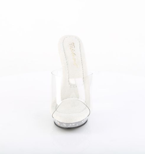 Product image of Fabulicious LIP-101CAS Clr/Slv AB RS 5 Inch Heel 3/4 Inch PF Slide w/RS