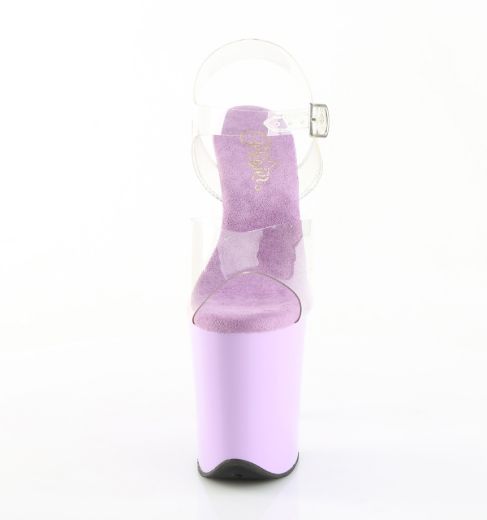 Product image of Pleaser FLAMINGO-808 Clr/Lavender 8 Inch Heel 4 Inch PF Ankle Strap Sandal