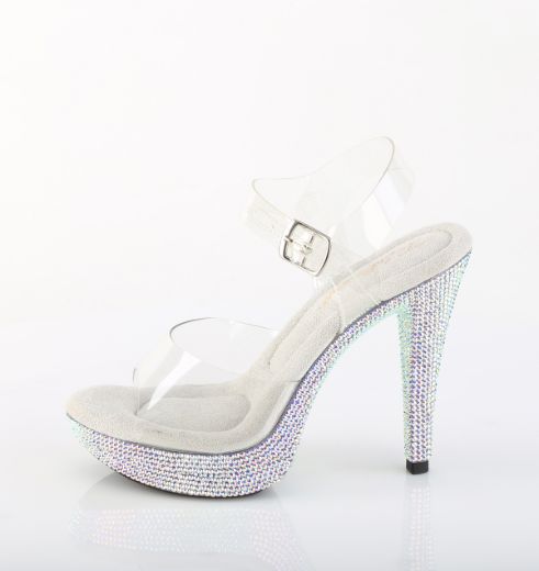 Product image of Fabulicious COCKTAIL-508DM Clr/Slv Multi RS 5 Inch Heel 1 Inch PF Ankle Strap Sandal w/RS